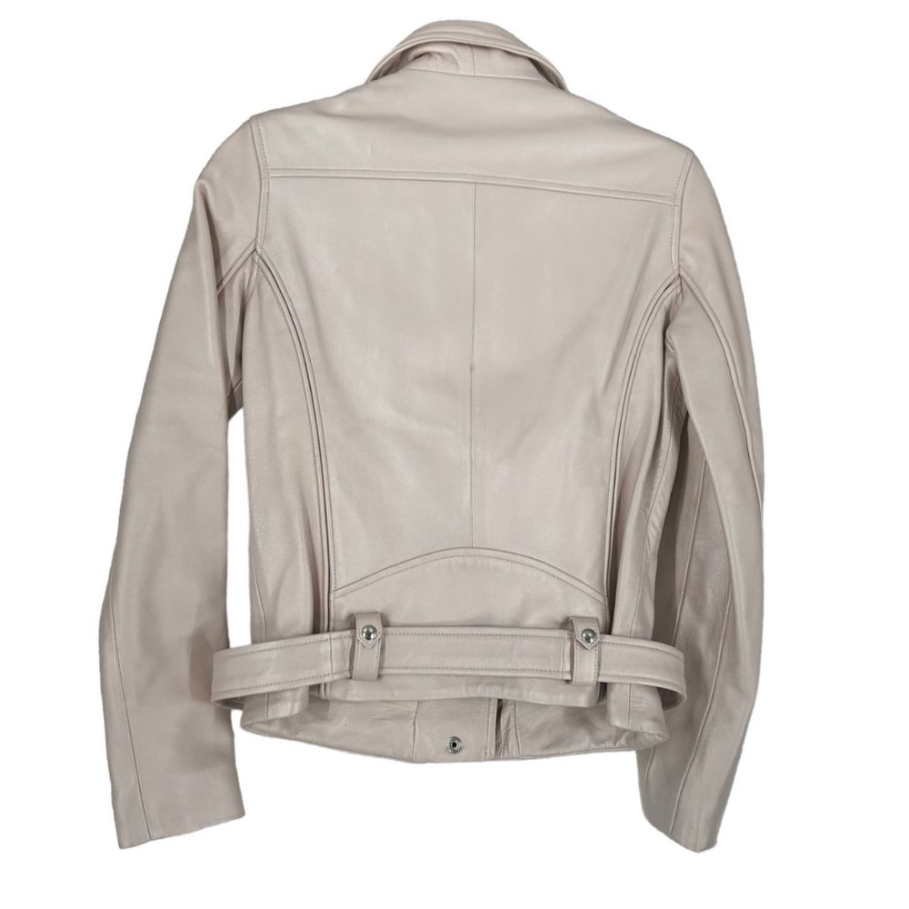 NWT Iro Milaspe Pearl Pink Lamb Leather Moto Jacket - Picture 3 of 11
